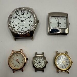 Pierre Nicol ~ Rumours ~ Geneva Platinum ~  (5) Watch Heads Lot (Needs Battery)
